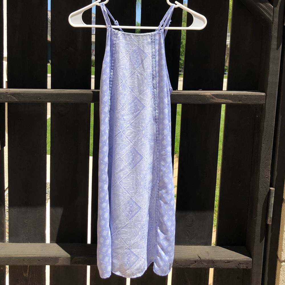 Francesca’s purple shift dress